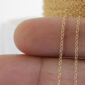Gold Filled Fine Cable Chain, 1.3x1 mm, (GF-016)