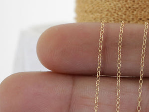 Gold Filled Fine Cable Chain, 1.3x1 mm, (GF-016)