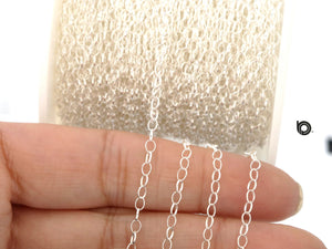 Sterling Silver Oval Rolo Chain, 3x2 mm, (SS-016)