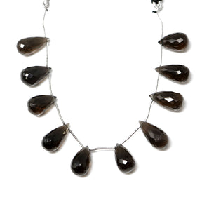 Natural Smokey Topaz Faceted Tear Drops, 10x16 mm, Rich Color, (STZ-TR-10x16)(497)