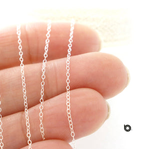 Sterling Silver Petite Oval Cable Chain, 1.25x1 mm, (SS-048)