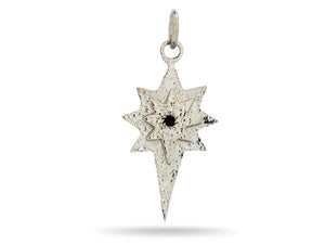Sterling Silver Artisan Starburst pendant with Stones , Multiple options, (AF-525)
