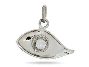 Sterling Silver  Artisan Eye Charm with Rainbow Moonstone, Multiple options, (AF-522)
