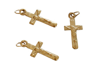 14k Gold Filled Crucifex Cross Charm-- (GF/CH0/CR7) - Beadspoint