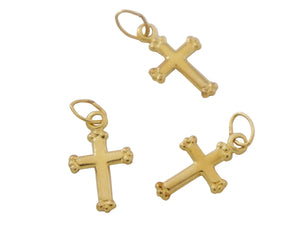 14k Gold Filled Cross Charm-- (GF/CH0/CR10) - Beadspoint