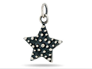 Sterling Silver Artisan Star Charm with Granulations , Multiple options, (AF-528)