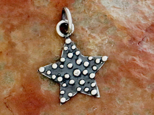 Sterling Silver Artisan Star Charm with Granulations , Multiple options, (AF-528)