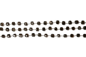 Natural Smokey Topaz Faceted Cube, 6 mm, Rich Color, Topaz Gemstone Beads, (STZ-CUBE-6)(503)
