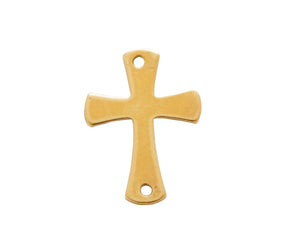 14k Gold Filled Cross Charm with 2 holes-- (GF/CH0/CR8) - Beadspoint
