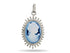 Pave Diamond Blue Agate Vintage Queen Pendant, (DMP-6025)