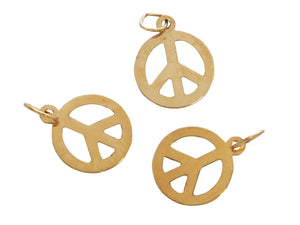 14k Gold Filled Peace Charm-- (GF/CH0/CR15) - Beadspoint