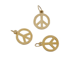 14k Gold Filled Peace Charm-- (GF/CH0/CR15) - Beadspoint