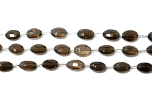 Natural Smokey Topaz Faceted Oval Drops, 8x11-9x13 mm, Rich Color, (STZ-OV-8x11-9x13)(504)