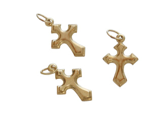 14k Gold Filled Cross Charm-- (GF/CH0/CR19) - Beadspoint
