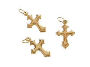14k Gold Filled Cross Charm-- (GF/CH0/CR19) - Beadspoint