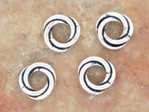 Bali Sterling Silver handmade Twisted Love Knot Spacer, 2 Sizes, (BA-5116)