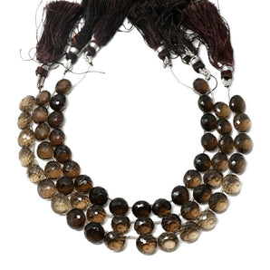Natural Smokey Topaz Faceted Onion Drops, 9-10 mm, Topaz Gemstone Beads, Rich Color, (STZ-ON-9-10)(509)