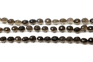 Natural Smokey Topaz Faceted Onion Drops, 9-10 mm, Topaz Gemstone Beads, Rich Color, (STZ-ON-9-10)(509)