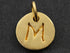 24K Gold Vermeil Over Sterling Initial "M" on a Disc Charm -- VM/2034/M
