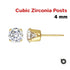 1 Pair, 14k Gold Filled CZ Post Earring, 4.0 mm, (GF-769-4)