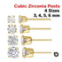 1 Pair, 14k Gold Filled CZ Post Earring, 4 Sizes, (GF-769)