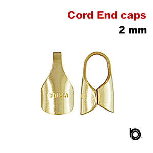 2 Pcs, 14k Gold Filled Round Endcap, ID Round Endcap, 2.0 mm, (GF-770-2) - Beadspoint
