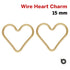 14k Gold Filled Wire Heart Charm, 1 x 15 mm, 18 GA, (GF-772)