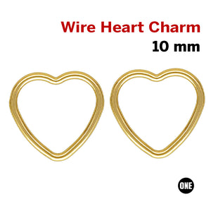 2 Pcs 10.0mm 19GA 14k Gold Filled Closed Heart Jump Rings, (GF/773) - Beadspoint