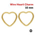 2 pcs, 14k Gold Filled wire Heart Charm, 10 mm, (GF-773-10)
