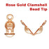 14k Rose Gold Filled Clamshell Bead Tip, (RG-301)