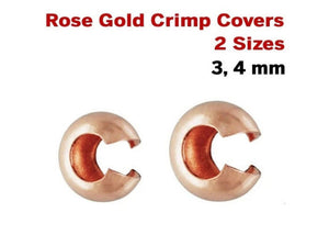 14k Rose Gold Filled Crimp Covers, (RG-308)