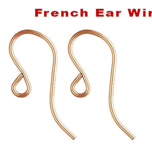 14K Rose Gold Filled French Ear Wire, (RG-310)