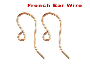 14K Rose Gold Filled French Ear Wire, (RG-310)