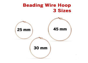 14k Rose Gold Filled Beading Wire Hoop, (RG-311)