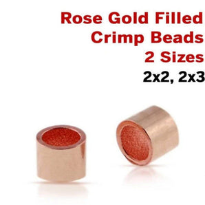 14k Rose Gold Filled Crimp Beads, (RG-314)