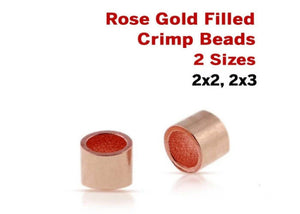 14k Rose Gold Filled Crimp Beads, (RG-314)