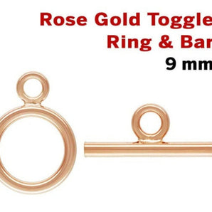 14k Rose Gold Filled Toggle Ring & Bar, (RG-316-9)