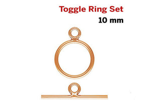 14k Rose Gold Filled Ring and Toggle Set, 10 mm, 1 Set, (RG-318)