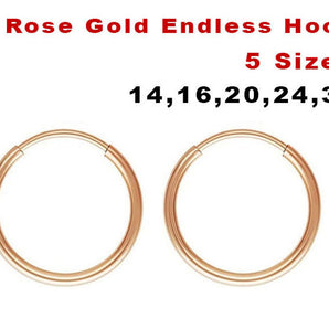 14K Rose Gold Filled Endless Hoop, (RG-319)