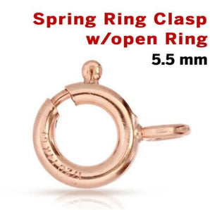 14k Rose Gold Filled Spring Ring Clasp With Open Ring, (RG-450-5.5O)