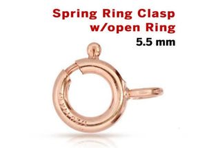 14k Rose Gold Filled Spring Ring Clasp With Open Ring, (RG-450-5.5O)