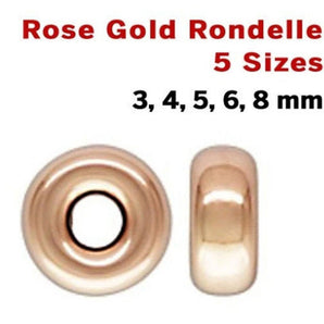 14k Rose Gold Filled Rondelles, (RG-610)