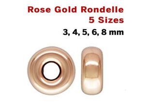 14k Rose Gold Filled Rondelles, (RG-610)