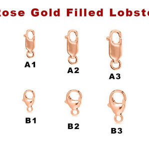 14K Rose Gold Filled Lobster or Trigger Clasp, 3 Styles, (RG-850)