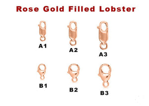 14K Rose Gold Filled Lobster or Trigger Clasp, 3 Styles, (RG-850)