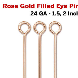 14k Rose Gold Filled Eye Pin 24 GA, (RG-E24)