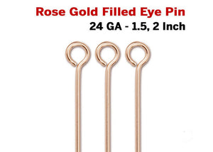 14k Rose Gold Filled Eye Pin 24 GA, (RG-E24)