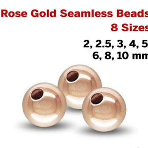 14k Rose Gold Filled Seamless Beads, (RG-550)