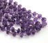 Amethyst Faceted Roundels Wire Wrapped Chain in Antique Rhodium, 6-8 mm, (RS-AM-183)