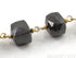 Black Spinel Cube Faceted Rosary Chain in Yellow Gold, 5-6 mm, (RS-BSP-160)